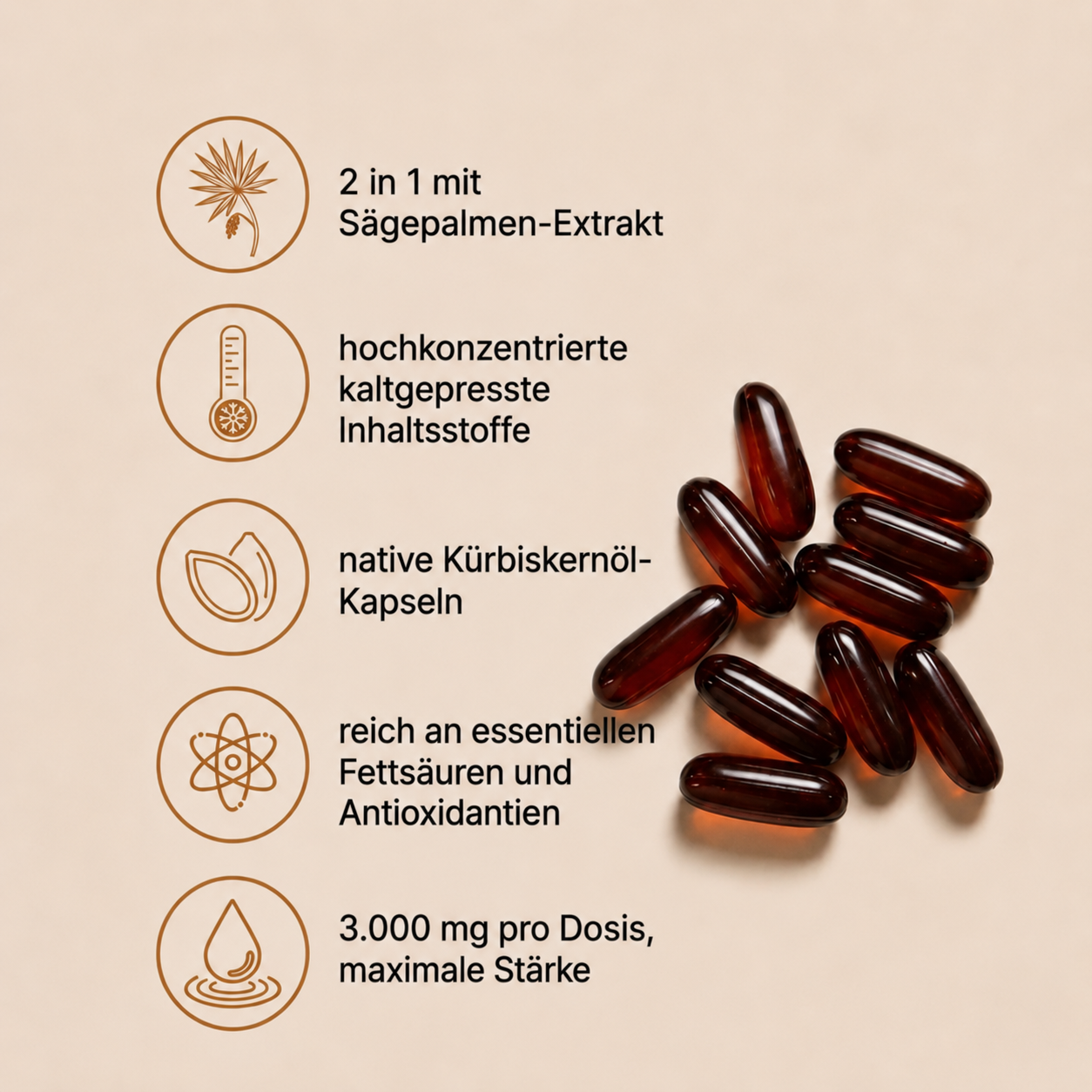 Premium Kürbiskernöl-Kapseln